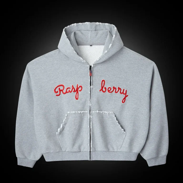 RASPBERRY HOODIE SCRIPT ZIP UP