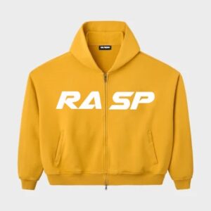 New Arrivals Raspberry Hills Hoodie Rasp White Logo and Yellow Hoodie