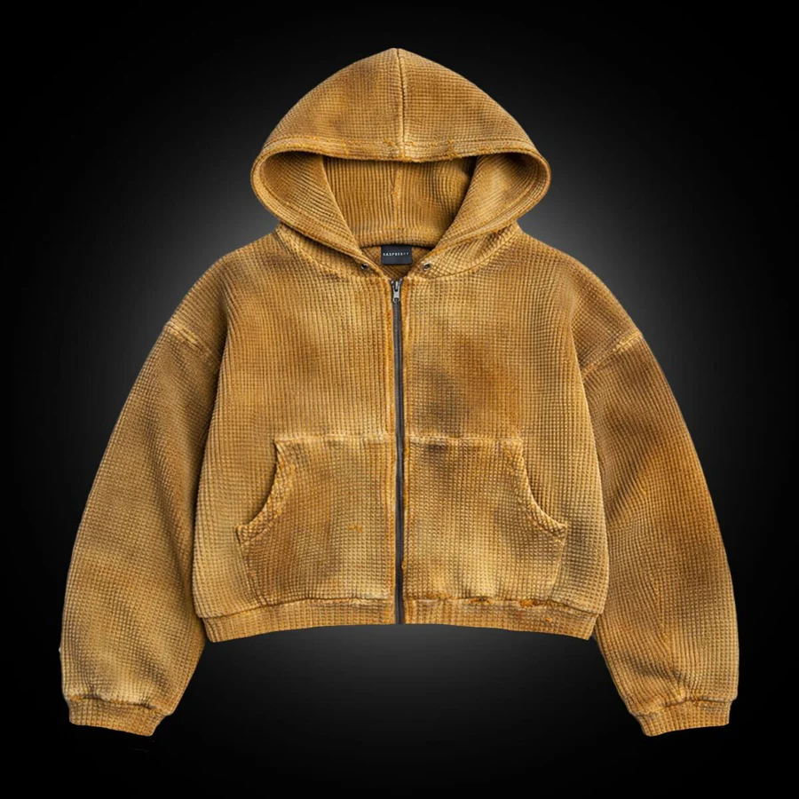 Raspberry Hills WAFFLE THERMAL ZIP UP Hoodie